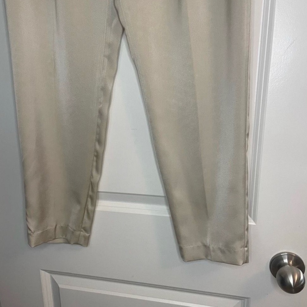 Zara Basic Collection Satin Dress Pants Cream size Medium